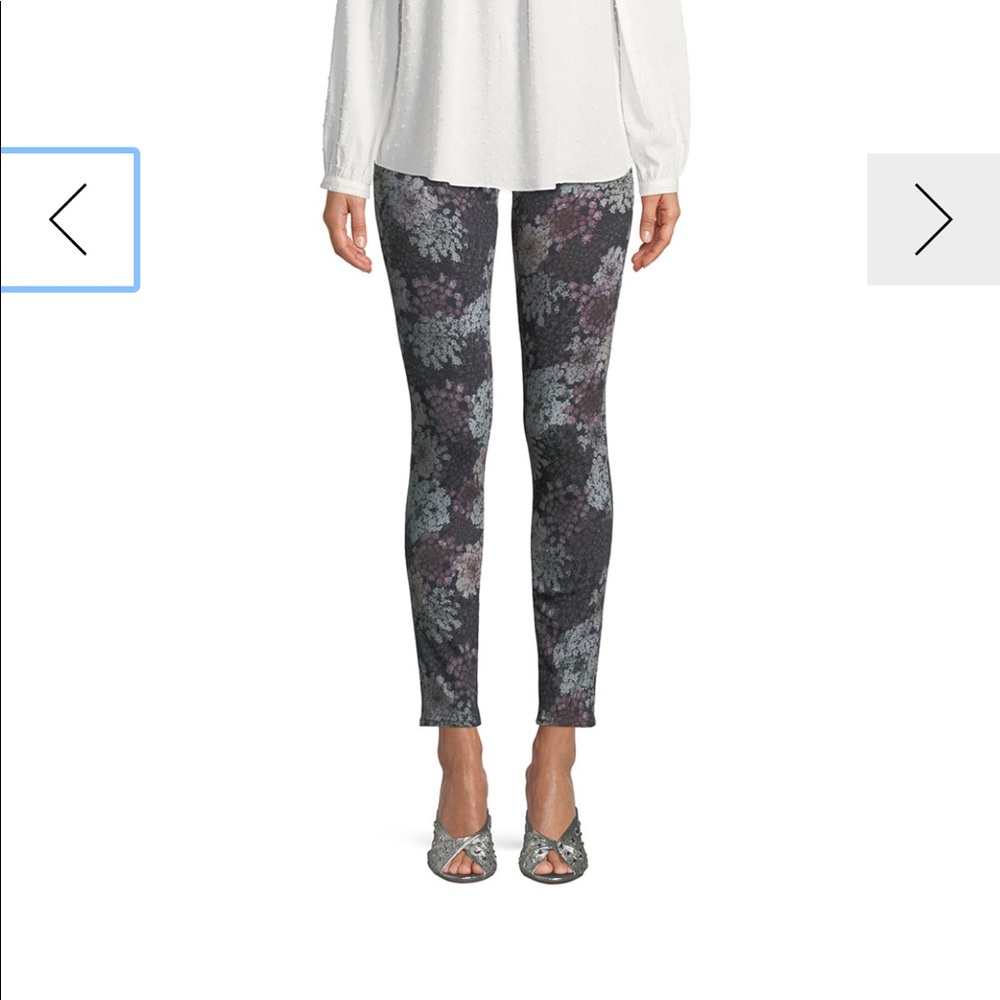 J Brand "620" jeans in floral-print denim.